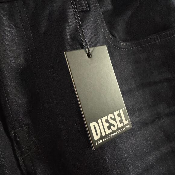 New Diesel Zatiny Bootcut Denim Jeans Dark Blue Rinse Button Fly US Sz 36x30 - Picture 3 of 13